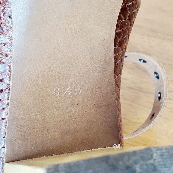 Schuler Sons Philadelphia Nalia Heels Brown Leather Chunky SZ 8.5 Anthropologie - Picture 6 of 12